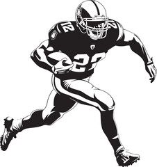 Touchdown Tornado Iconic Black Logo Design of NFL Scoring Whirlwind Blitz Bandit Vector Graphic of NFL Pass Rush Specialist in Black