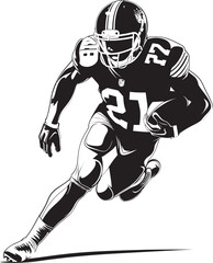 Field Phenomenon Vector Black Emblem of NFL Star in Action Touchdown Tempest Iconic Black Logo Design of NFL Scoring Storm