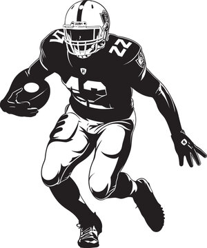Field Phenom Vector Black Emblem of Rising NFL Talent Touchdown Titan Iconic Black Logo Design of NFL Scoring Champion