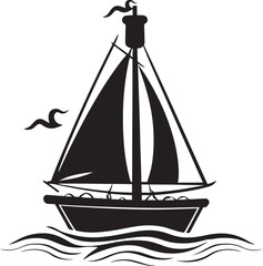 Maritime Memory Capsule Vector Graphic of Classic Sailboat Keepsake Coastal Serenity Vector Black Logo of Palm Tree and Beach