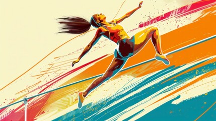 illustration of a woman doing a big jump