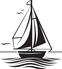Glassbound Galleon Black Logo Design of Old Sailboat Artifact Nautical Nostalgia Vector Black Emblem of Sailing Memories