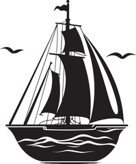 Seafarers Legacy Vector Graphic of Nautical Keepsake in Black Bottled Memories Black Logo Design of Old Sailboat Memento