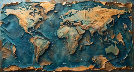 Fototapeta premium 3D world map illustration