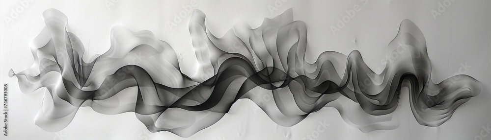 Poster monochrome abstract sketches, minimalist design with dynamic abstract lines.