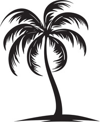 Palm Paradise Vector Graphic of Seashore Palm Tree Silhouette Coastal Calmness Black Logo Design of Beachside Serenity