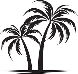 Coastal Calmness Black Logo Design of Beachside Serenity Seashore Sanctuary Vector Black Emblem of Palm Tree and Ocean