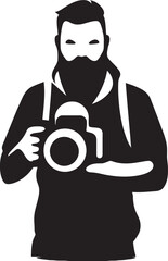 SnapSymphony Iconic Photographers Line Art Icon LensLines Vector Thick Line Art Emblem for Photography