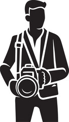 ShutterStyle Vector Thick Line Art Icon for Photography FrameFocus Iconic Photographers Black Logo Design