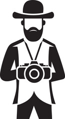 SnapScribe Vector Line Art Icon of Photographers Craft CameraCraft Iconic Thick Line Art Emblem for Photography