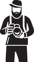 CaptureCanvas Iconic Thick Line Art Icon for Photography ShutterSketch Vector Black Logo Design for Photographer