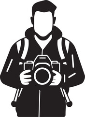 ShutterStyle Iconic Black Logo of Photographers Line Art Design LensLegacy Vector Graphic of Photographers Thick Line Art Icon