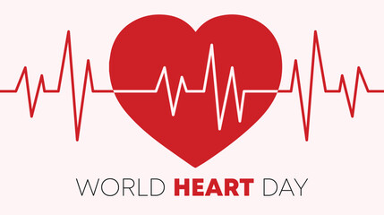  Celebrate World Heart Day. world heart day medical poster with heartbeat design 