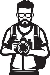 FocusFrame Iconic Black Logo of Photographers Icon ShutterSketch Vector Thick Line Art Emblem for Photography