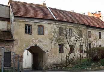 Ancient house in old town of Vilnius, Lithuania