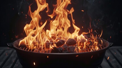 Charcoal Grill Ready for Product Placement Generative AI