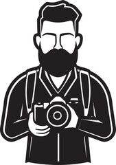 FocusFrame Sleek Thick Line Art Photographer Symbol ShutterSketch Vector Graphic of Photography Icon