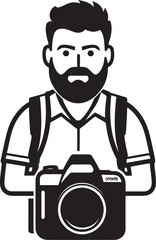 SnapCraft Sleek Thick Line Art Photographer Emblem FocusFrame Vector Graphic of Photography Icon