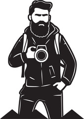 PicturePerfect Iconic Black Logo of Photographers Art SnapCraft Sleek Thick Line Art Photographer Emblem