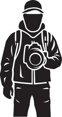 CaptureCraft Sleek Thick Line Art Photographer Symbol LensLines Vector Graphic of Photography Icon