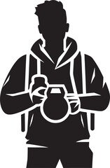 Flash Maestro Iconic Vector Photographer Line Art Symbol Exposure Expert Black Logo of Photographer Thick Line Art