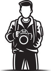 Shutter Supreme Black Logo Design of Photographer Thick Line Art Focus Phenom Vector Photographer Line Art Emblem