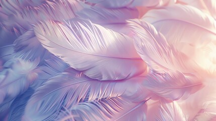 Radiant Hyper-Realistic Feather Basking in Bright Light Generative AI