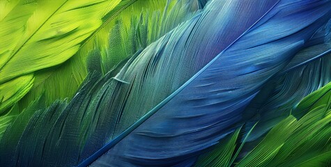 Green Feather Textured Background with Bold Navy and Light Blue Lines Generative AI