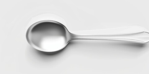 Wealth and Privilege: Silver Spoon on White Background Generative AI - obrazy, fototapety, plakaty