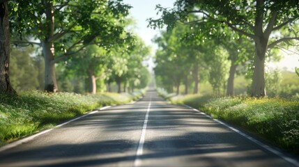 Fototapeta premium Expansive Daylight Scene on a Wide Road Generative AI