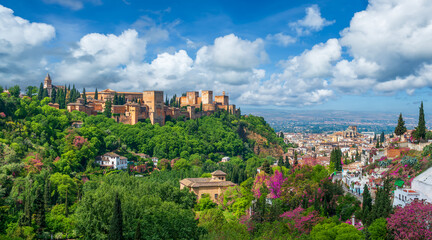 Discover the splendor of Alhambra Palace, a pinnacle of Moorish art in Granada, Spain, with...