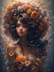 portrait of a woman with flowers