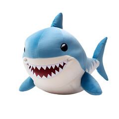 Lovely Stuffed Animal Shark Plush Toy, Isolated on Transparent Background, PNG