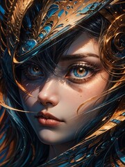 art concept. image of a girl. poster