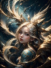 art concept. image of a girl. poster