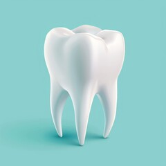 Realistic Tooth Inspection Icon on Blue Background Generative AI