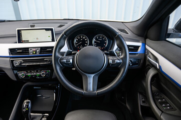 Modern leather steering wheel