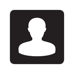 User icon vector. Profile mark logo design. Profile vector icon illustration in square isolated on white background