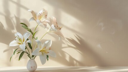 A serene design with a few Easter lilies at the top