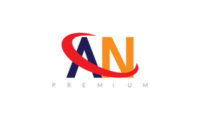  initial letter AN icon logo vector design template