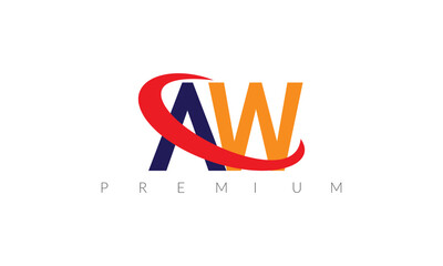 AW logo  vector simple abstrak design