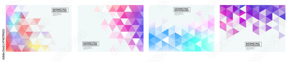 Poster set of the template with colorful gradient on the border position and space for text. colorful gradi