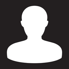 User icon vector. Profile symbol in trendy flat style. Profile vector icon illustration isolated on black background