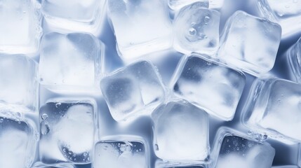 Ice cubes with water drops background