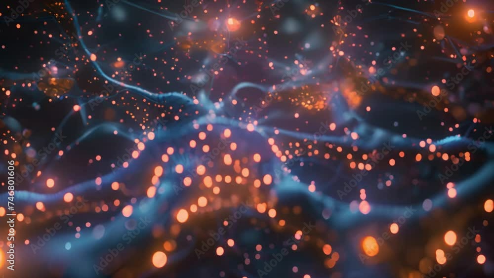 Poster abstract plexus depicts complex network connection.
