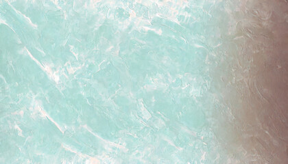 Pale background of light blue, textured with white and brown tones. Painted plaster surface. Blank...