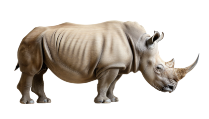 A rhino isolated on transparent background.