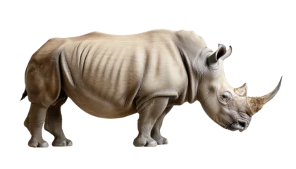 Zelfklevend Fotobehang A rhino isolated on transparent background. © comicsans