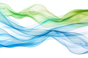 Obraz premium Abstract blue and green color wave design element. Smoke wave background. Generative AI 