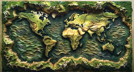 Obraz premium 3D world map illustration